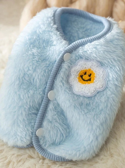 Cozy Plush Pet Sweater with Cute Patch - variant_color - variant_size - variant_option