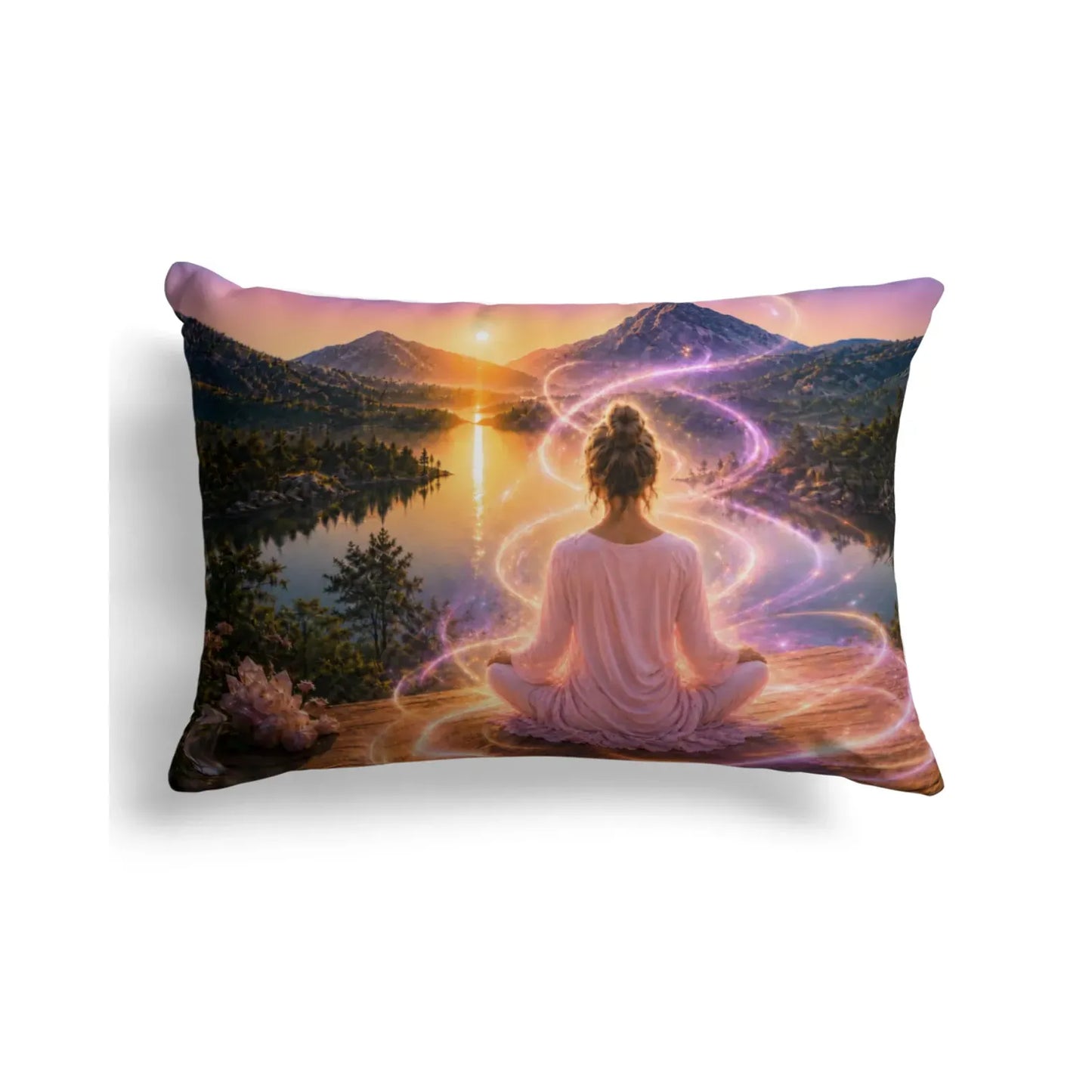 Mountain Meditation | Linen Pillow | Polyester Filling | 13x19 in | Printed on Both Sides