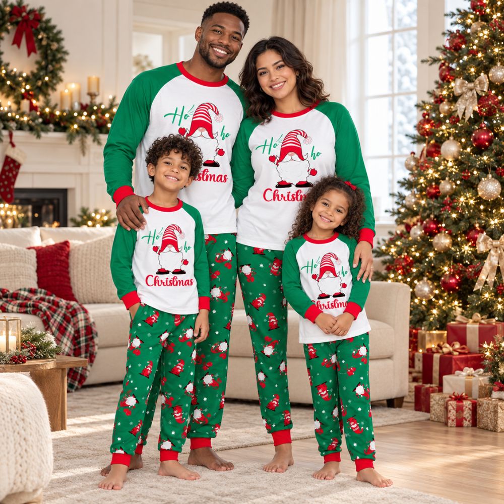 Full Size Christmas Gnome Print Matching Family Pajama Set Plus Size - #variant_color# - #variant_size# - #variant_option#