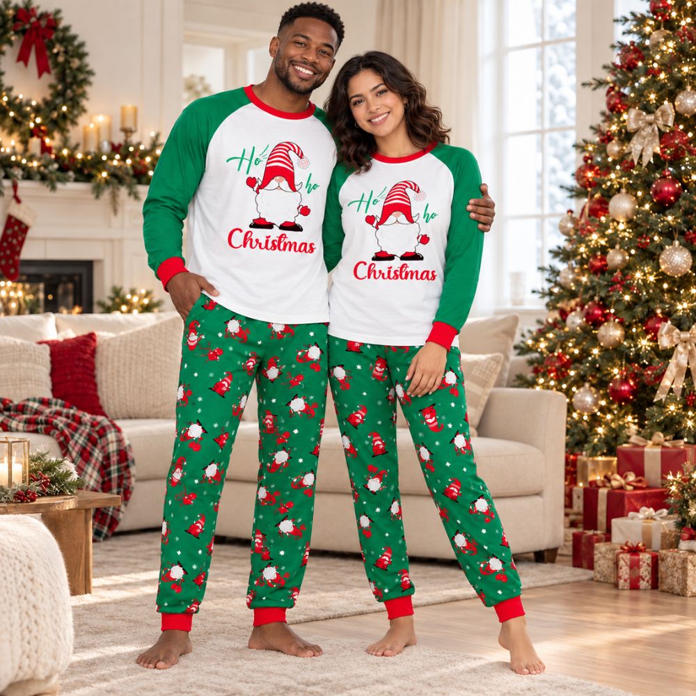 Full Size Christmas Gnome Print Matching Family Pajama Set Plus Size - #variant_color# - #variant_size# - #variant_option#