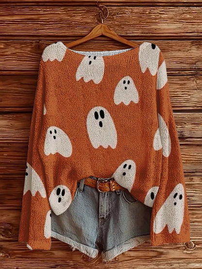 Full Size Halloween Graphic Boat Neck Sweater | S-5XL - #variant_color# - #variant_size# - #variant_option#