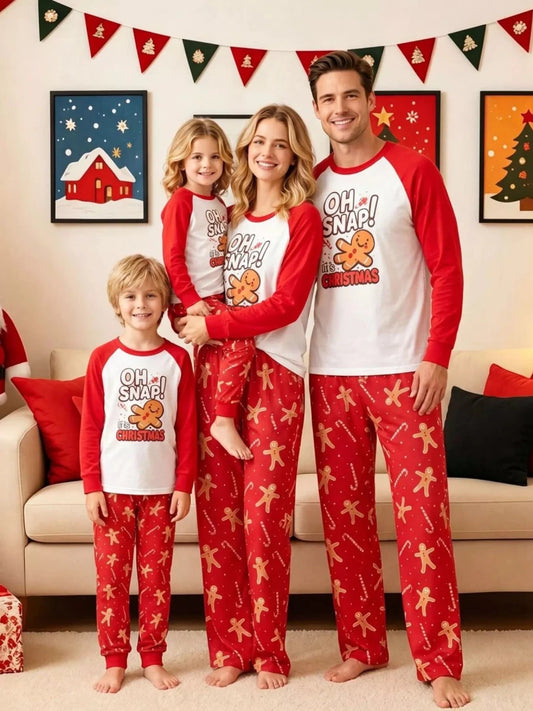 Gingerbread Man Print | Family Matching Christmas Pajama-Lounging Set | S-4XL - #variant_color# - #variant_size# - #variant_option#
