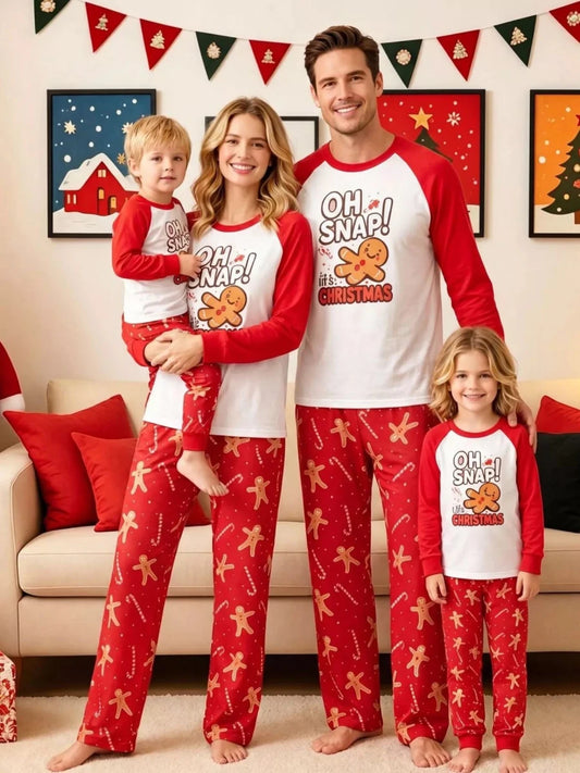 Gingerbread Man Print | Family Matching Christmas Pajama-Lounging Set | S-4XL - #variant_color# - #variant_size# - #variant_option#