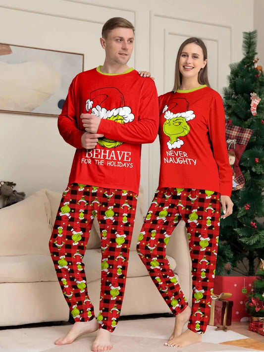 Grinch | Family Matching Christmas Pajama-Lounging Set | S-4XL - #variant_color# - #variant_size# - #variant_option#