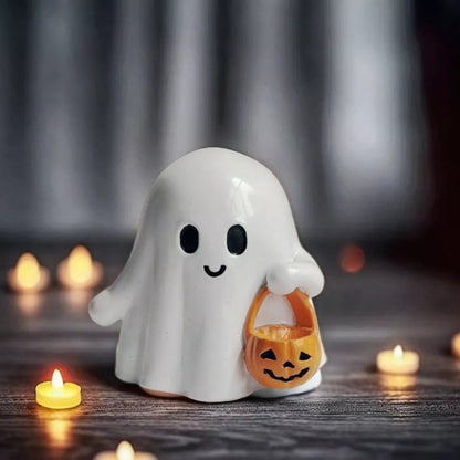 Halloween Ghost Ornament with Pumpkin Basket - variant_color - variant_size - variant_option