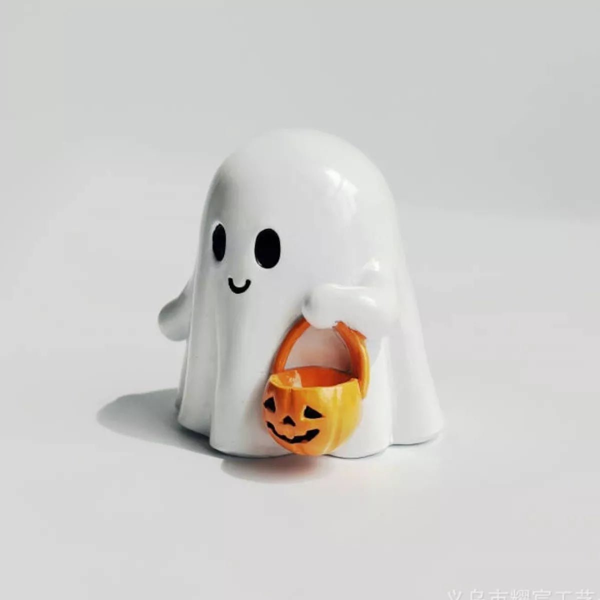 Halloween Ghost Ornament with Pumpkin Basket - variant_color - variant_size - variant_option