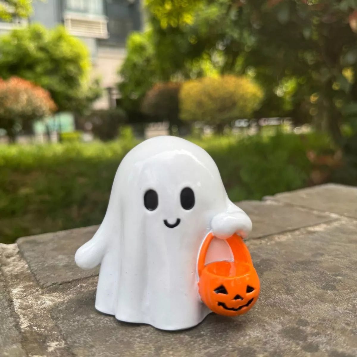 Halloween Ghost Ornament with Pumpkin Basket - variant_color - variant_size - variant_option