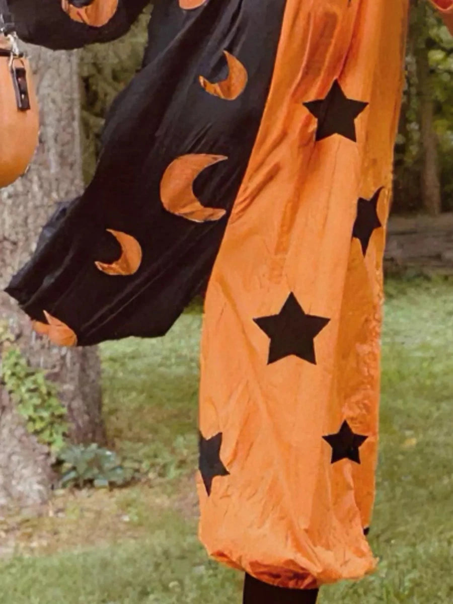 Halloween Two-Tone Star & Moon Print Jumpsuit | S-L - variant_color - variant_size - variant_option