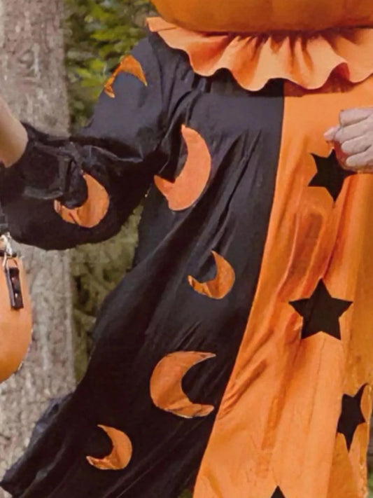 Halloween Two-Tone Star & Moon Print Jumpsuit | S-L - variant_color - variant_size - variant_option