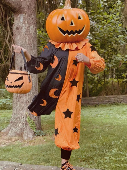 Halloween Two-Tone Star & Moon Print Jumpsuit | S-L - variant_color - variant_size - variant_option