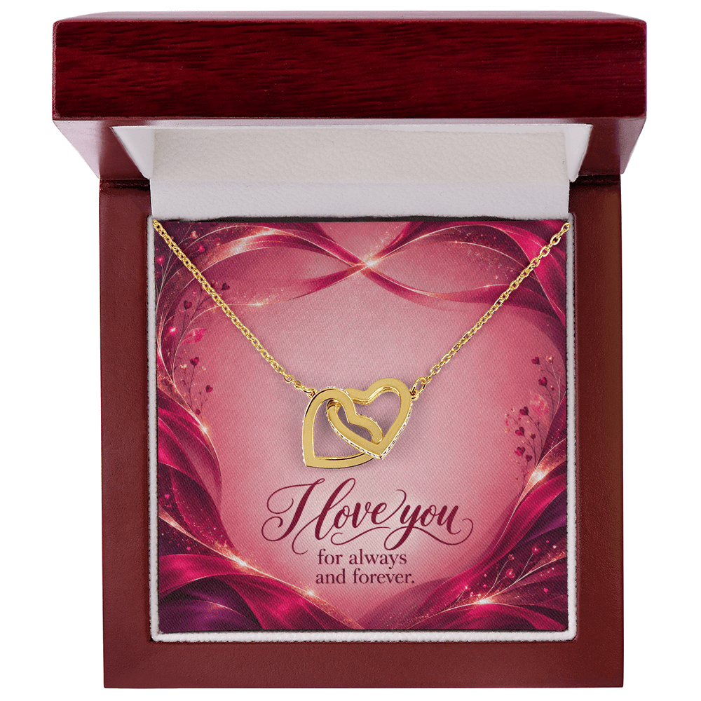 I Love You For Always and Forever •Interlocking Hearts Necklace • Yellow & White Gold Variants - #variant_color# - #variant_size# - #variant_option#