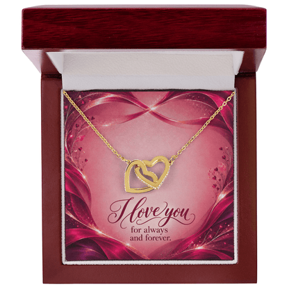I Love You For Always and Forever •Interlocking Hearts Necklace • Yellow & White Gold Variants - #variant_color# - #variant_size# - #variant_option#
