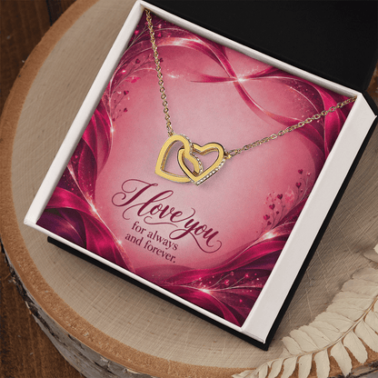 I Love You For Always and Forever •Interlocking Hearts Necklace • Yellow & White Gold Variants - #variant_color# - #variant_size# - #variant_option#
