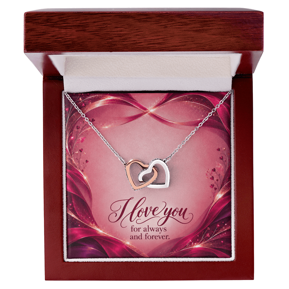 I Love You For Always and Forever •Interlocking Hearts Necklace • Yellow & White Gold Variants - #variant_color# - #variant_size# - #variant_option#