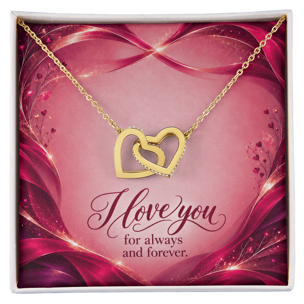 I Love You For Always and Forever •Interlocking Hearts Necklace • Yellow & White Gold Variants - #variant_color# - #variant_size# - #variant_option#