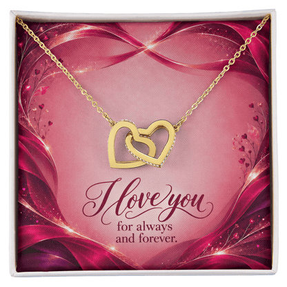 I Love You For Always and Forever •Interlocking Hearts Necklace • Yellow & White Gold Variants - #variant_color# - #variant_size# - #variant_option#