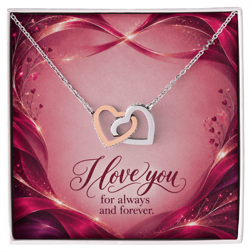 I Love You For Always and Forever •Interlocking Hearts Necklace • Yellow & White Gold Variants - #variant_color# - #variant_size# - #variant_option#