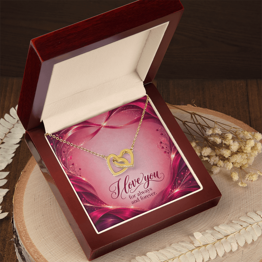 I Love You For Always and Forever •Interlocking Hearts Necklace • Yellow & White Gold Variants - #variant_color# - #variant_size# - #variant_option#