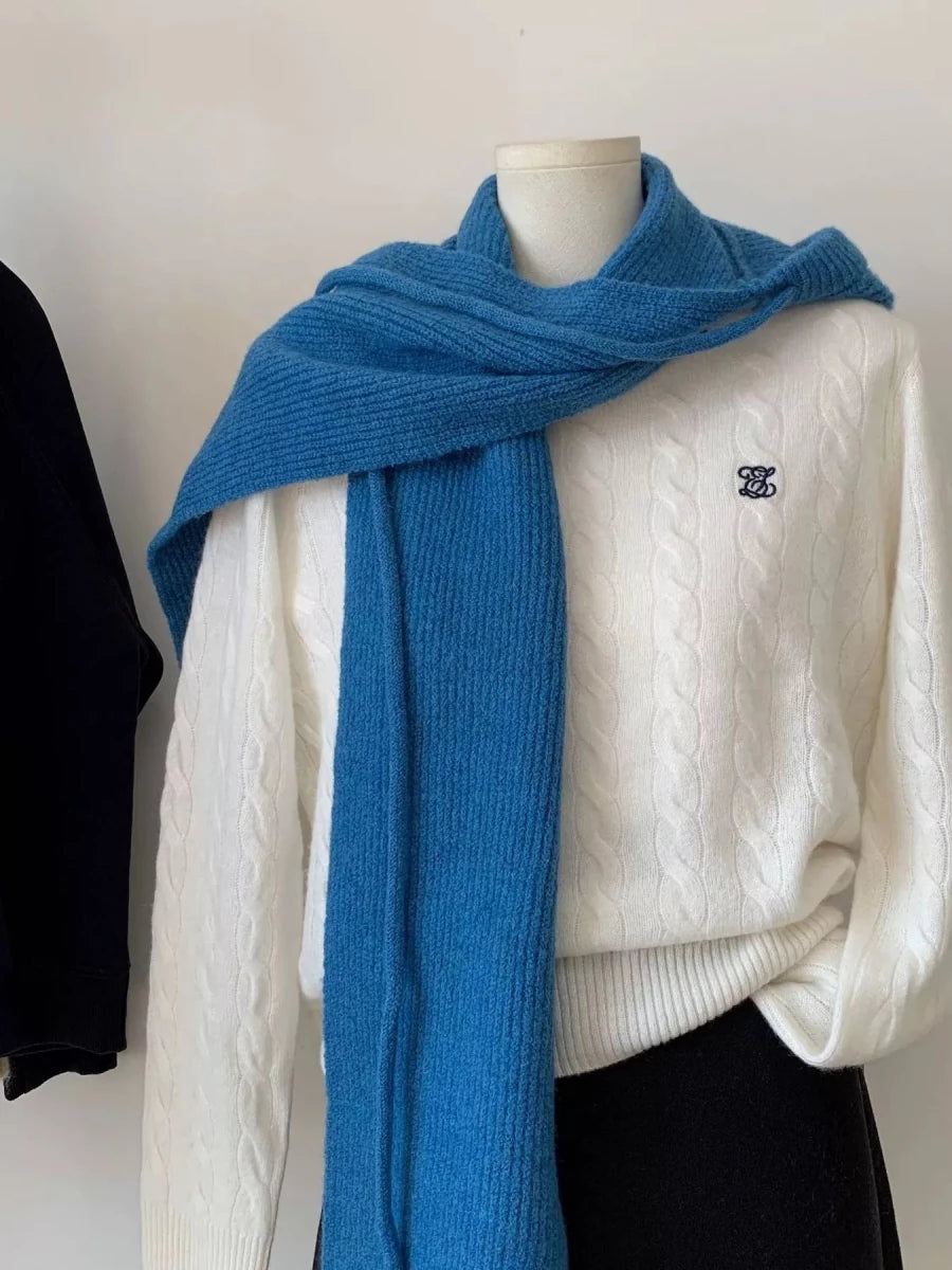 Knitted Solid Color Scarf Hoodie - variant_color - variant_size - variant_option
