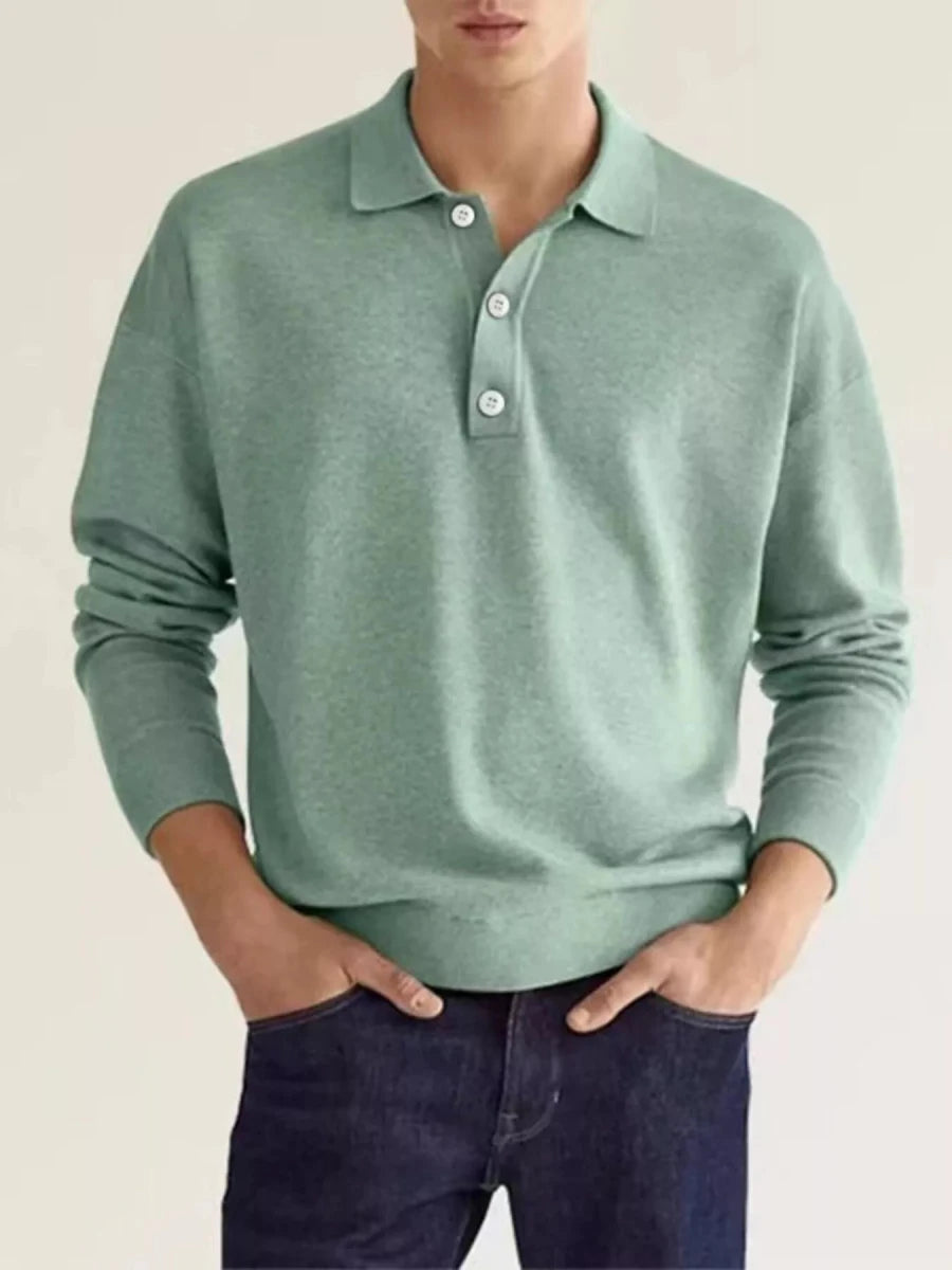 Men's Long Sleeve Casual Polo Shirt | M-3XL - variant_color - variant_size - variant_option