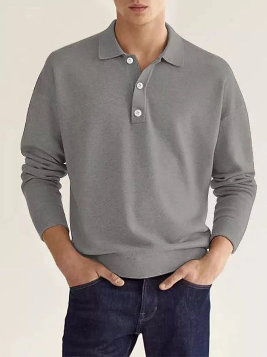 Men's Long Sleeve Casual Polo Shirt | M-3XL - variant_color - variant_size - variant_option