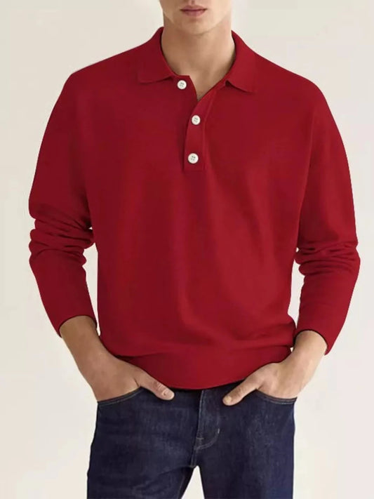Men's Long Sleeve Casual Polo Shirt | M-3XL - variant_color - variant_size - variant_option