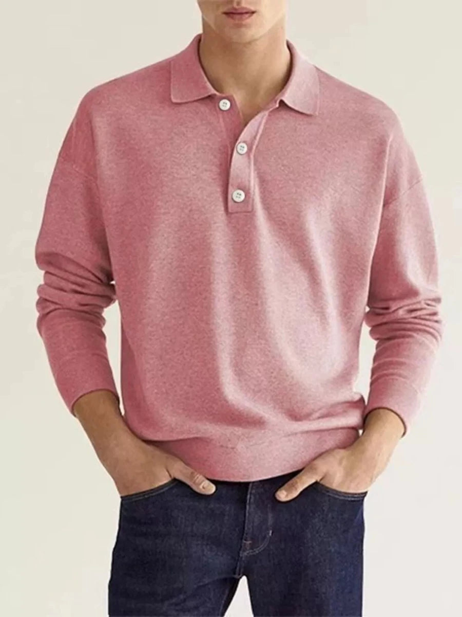 Men's Long Sleeve Casual Polo Shirt | M-3XL - variant_color - variant_size - variant_option