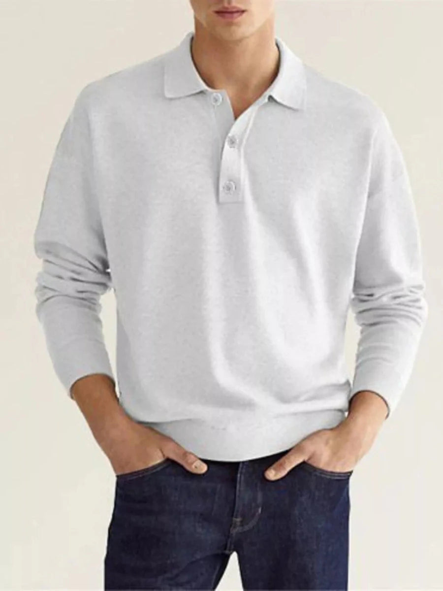 Men's Long Sleeve Casual Polo Shirt | M-3XL - variant_color - variant_size - variant_option