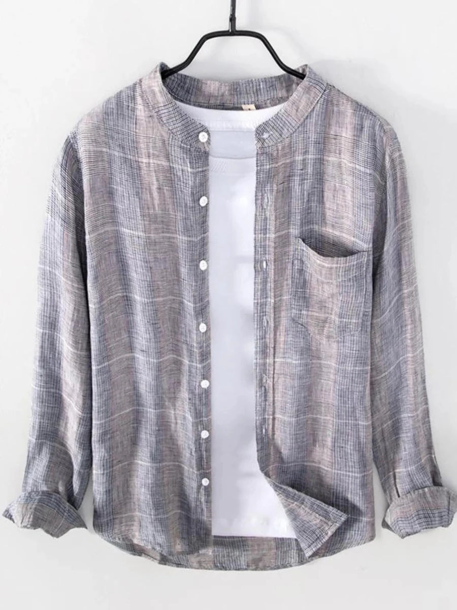 Men's Striped Button Up Long Sleeve Shirt | M-3XL - variant_color - variant_size - variant_option