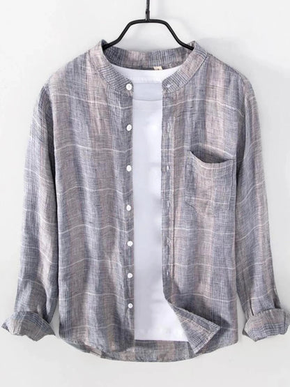 Men's Striped Button Up Long Sleeve Shirt | M-3XL - variant_color - variant_size - variant_option