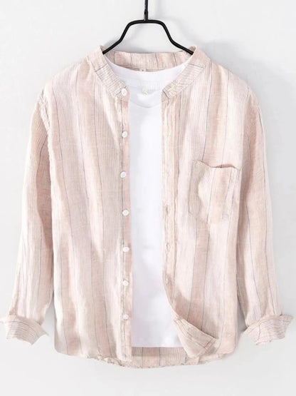 Men's Striped Button Up Long Sleeve Shirt | M-3XL - variant_color - variant_size - variant_option