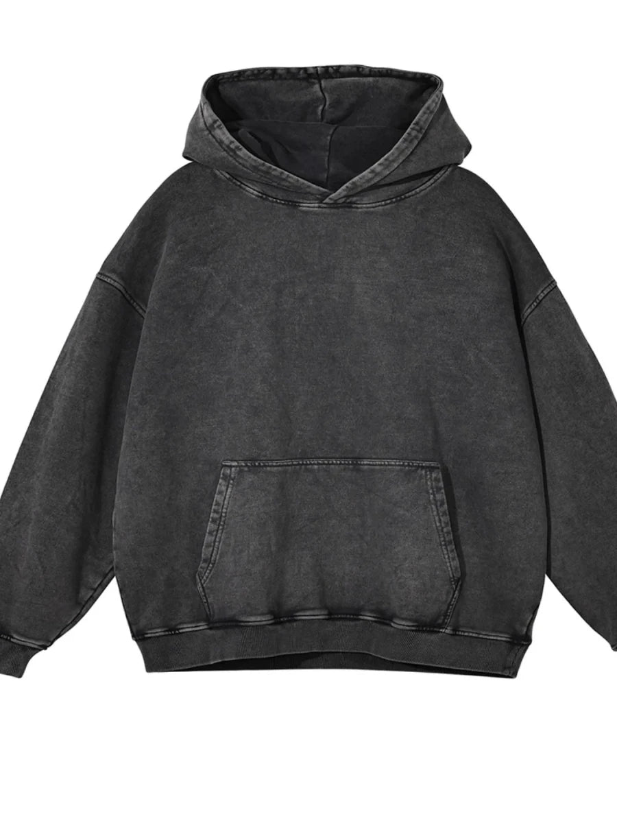 Men's Washed Oversized Long Sleeve Hoodie | S-2XL - variant_color - variant_size - variant_option