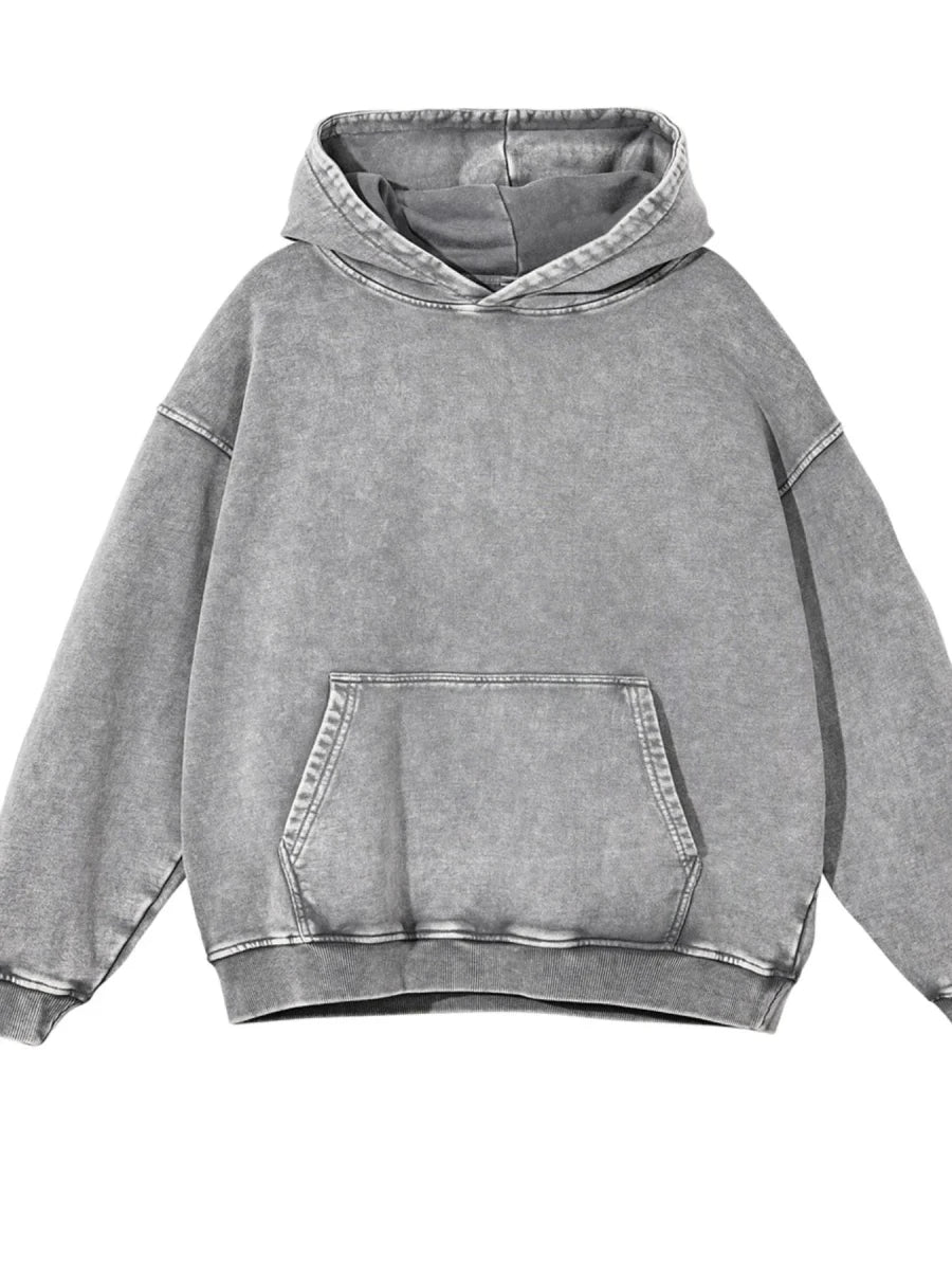 Men's Washed Oversized Long Sleeve Hoodie | S-2XL - variant_color - variant_size - variant_option