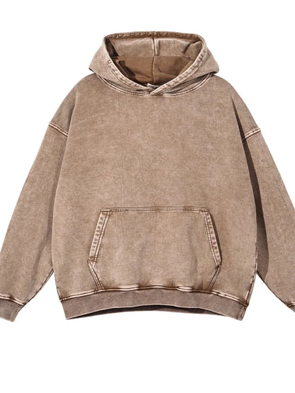 Men's Washed Oversized Long Sleeve Hoodie | S-2XL - variant_color - variant_size - variant_option
