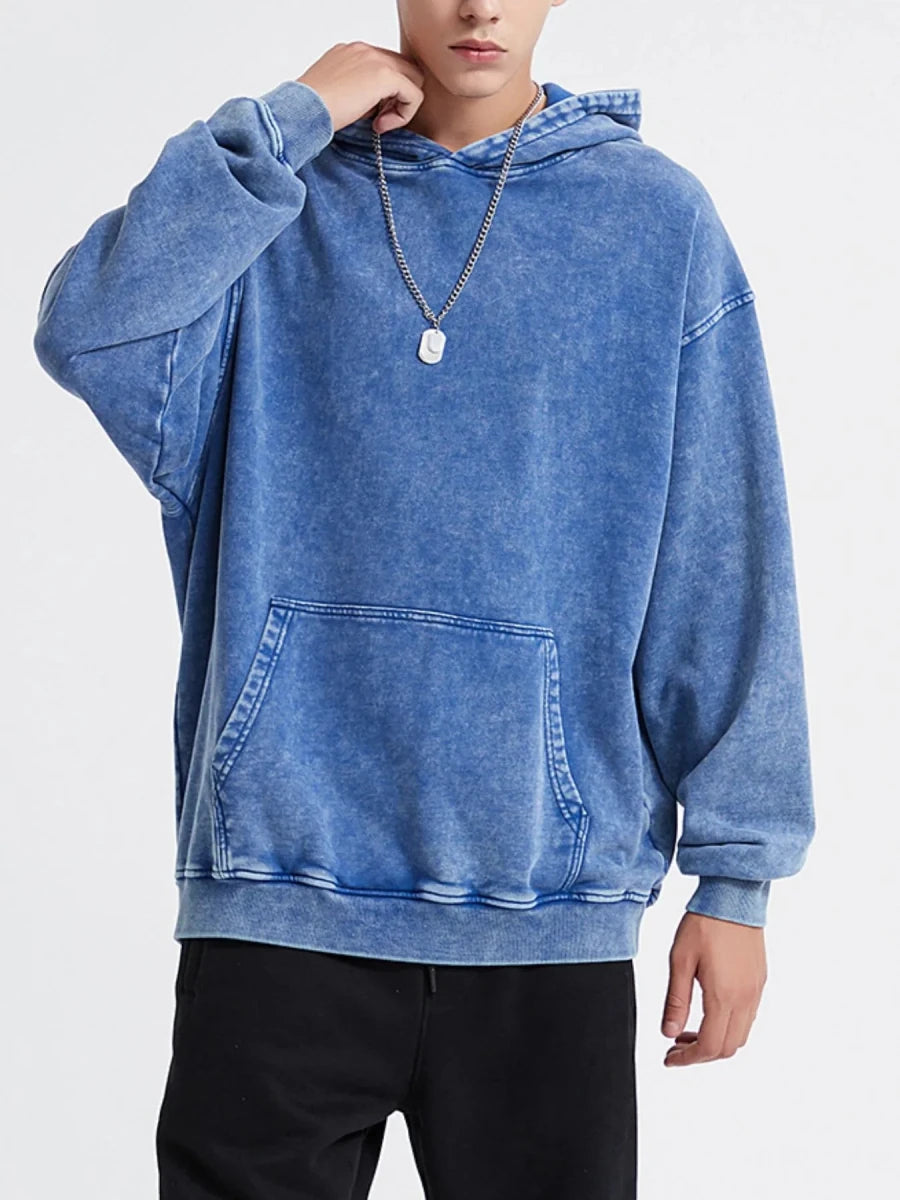 Men's Washed Oversized Long Sleeve Hoodie | S-2XL - variant_color - variant_size - variant_option