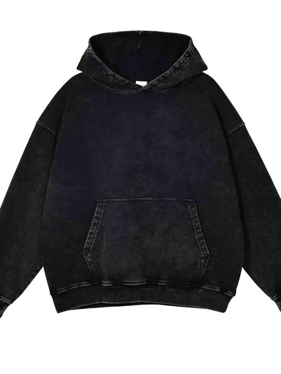Men's Washed Oversized Long Sleeve Hoodie | S-2XL - variant_color - variant_size - variant_option