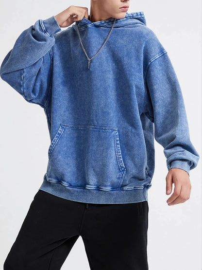 Men's Washed Oversized Long Sleeve Hoodie | S-2XL - variant_color - variant_size - variant_option