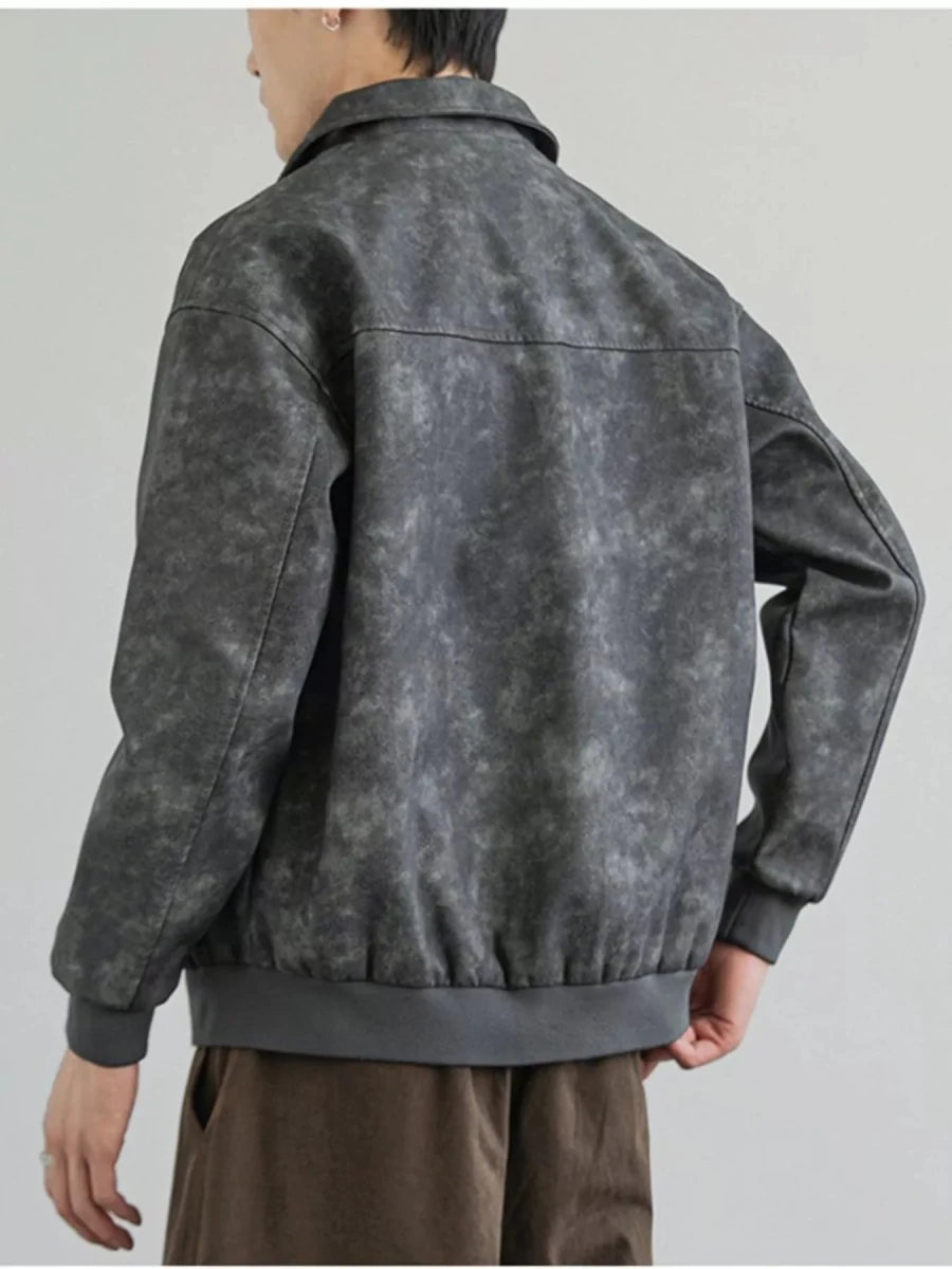 Men's Zip Up Faux Leather Shacket | M-3XL - variant_color - variant_size - variant_option