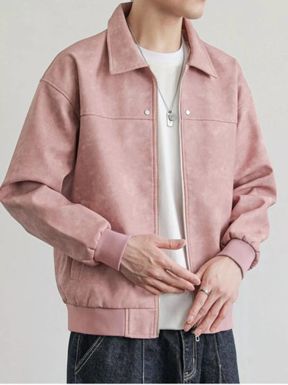 Men's Zip Up Faux Leather Shacket | M-3XL - variant_color - variant_size - variant_option