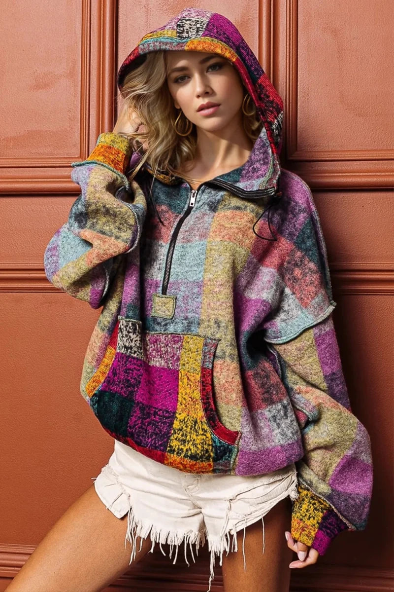Multicolor Dream Half-Zip Fleece Hoodie - variant_color - variant_size - variant_option