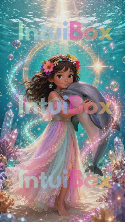 Lemurian Love Light: Girl with Dolphin, 1 Image and 2 Video Clips