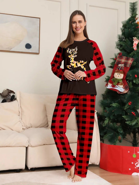 Reindeer Graphic | Family Matching Christmas Pajama-Lounging Set | S-4XL - #variant_color# - #variant_size# - #variant_option#
