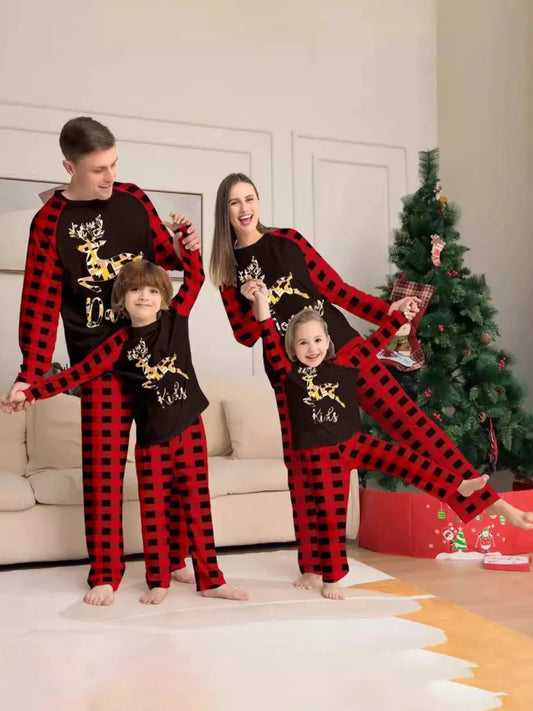 Reindeer Graphic | Family Matching Christmas Pajama-Lounging Set | S-4XL - #variant_color# - #variant_size# - #variant_option#