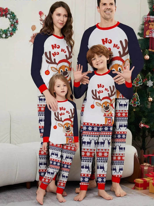 Reindeer Print | Family Matching Christmas Pajama-Lounging Set | S-4XL - #variant_color# - #variant_size# - #variant_option#