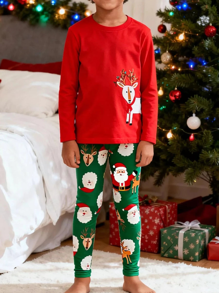 Reindeer & Santa | Children's Christmas Pajama Set | 4M-8Y - #variant_color# - #variant_size# - #variant_option#