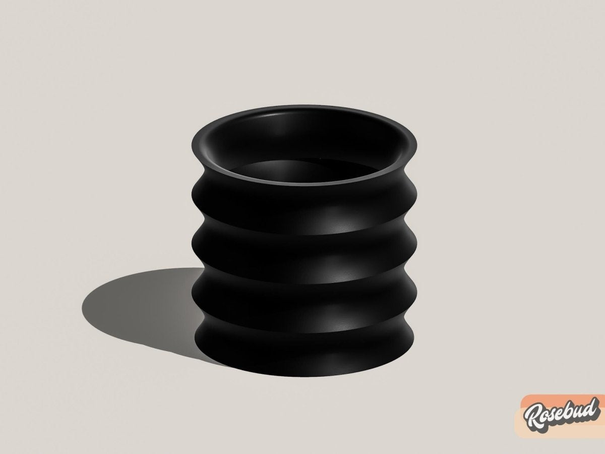Rippled Plant Pot with Drainage – Modern Organic Indoor Planter with Saucer, 3D Printed Wavy Pot for Houseplants - BRIM - variant_color - variant_size - variant_option