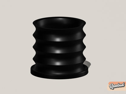Rippled Plant Pot with Drainage – Modern Organic Indoor Planter with Saucer, 3D Printed Wavy Pot for Houseplants - BRIM - variant_color - variant_size - variant_option