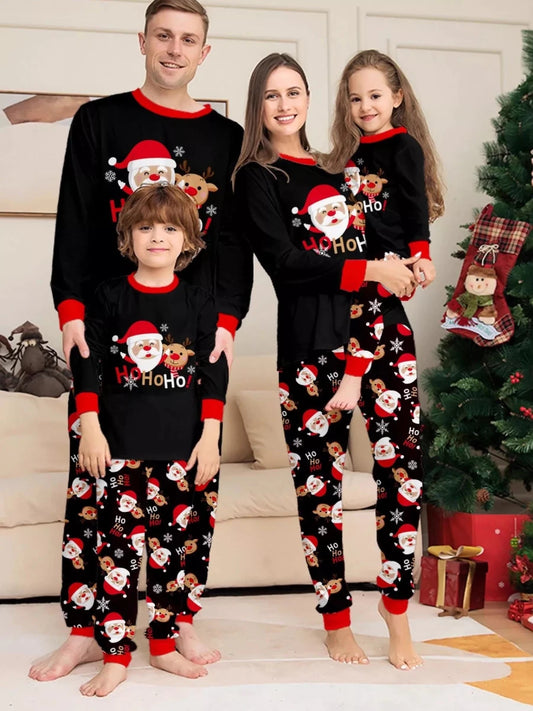 Santa and Reindeer Print | Family Matching Christmas Pajama-Lounging Set | S-4XL - #variant_color# - #variant_size# - #variant_option#