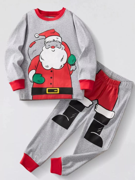 Santa Split in Two | Children's Christmas Pajama Set | 3Y-8Y - #variant_color# - #variant_size# - #variant_option#