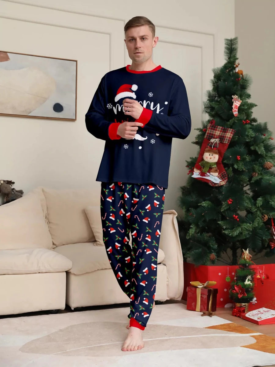 Santa's Hat and Candy Cane | Family Matching Christmas Pajama-Lounging Set | S-4XL - #variant_color# - #variant_size# - #variant_option#
